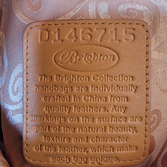 Brighton Cher Brown Patent Faux Crocodile-Embossed Leather Shoulder Bag - Picture 4 of 6